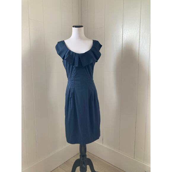 BCBGMAXAZRIA Navy Blue Sheath Dress, Size 6 - Picture 1 of 5